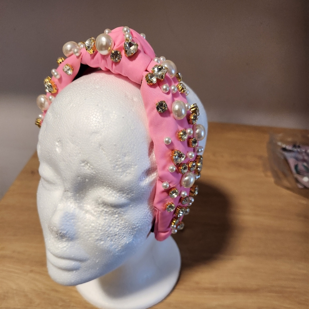 Lele SADOUGHI × Stoney Clover Bubvlegum Pink Embellished Headband - Picture 2 of 6